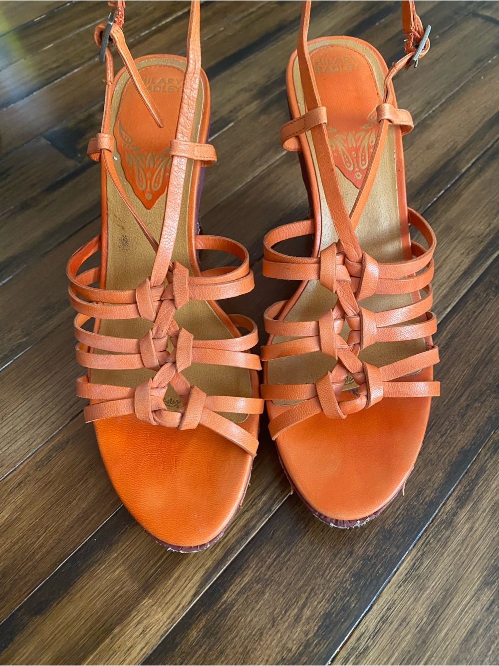 Hilary Radley Orange Strappy Knot Sandals